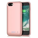 Battery Case for iPhone 8/7, Feob 6000mAh Portable Rechargeable Charger Case Extended Battery Pack for Apple iPhone 8 & iPhone 7 Protective Charging Case Ultra Slim(4.7 inch)(Rose Gold)