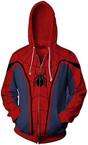 Unisex Superhero Cosplay Costume Cotton Fleece Hoodie Jacket with Zipper