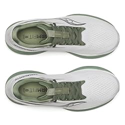 Saucony Men's Ride 18 Sneaker, White/Olivine, 11.5