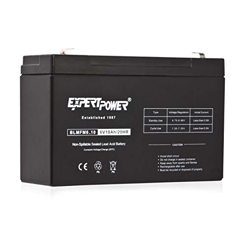ExpertPower 6V 10AH Sealed Lead Acid (SLA) Battery with F1 Terminal