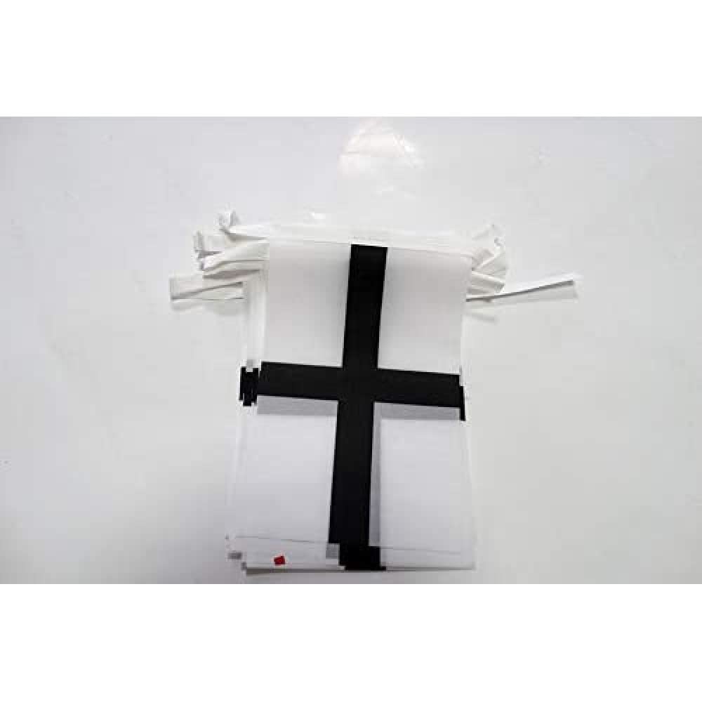 AZ FLAG Brittany Kroaz Du Bunting Flag, 20 Ft Garland 20 Small Breton Flags 8'' x 6'', 100% Polyester String Pennant, 6 meters