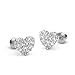 925 Sterling Silver Rhodium Plated Pave Heart Cubic Zirconia Screwback Baby Girls Earrings