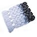 MSHAIR Ombre Jumbo Braiding Hair Extension Synthetic Kanekalon Fiber for Twist Braiding Hair Black Silver Gray Color 24 Inch 5 Pieces/lot