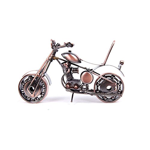 VintageBee Vintage Motorbike Chainwheel Model Handcrafted Collectible Iron Art Sculpture for Motorcycle Lovers, Bronze Tone Metal modern ornaments birthday present for boyfriend Photography Props