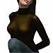 Lupo Women's Second Skin Long Sleeve Turtle Neck Sheer Top