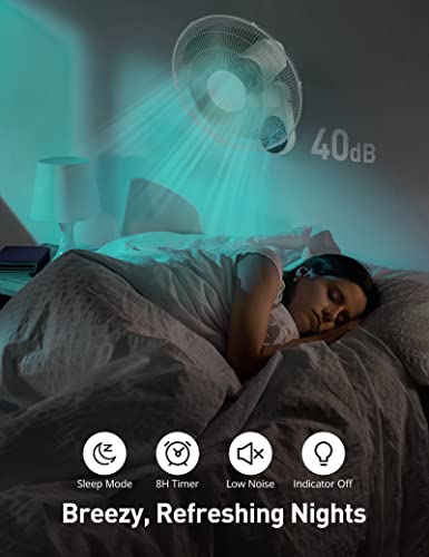 16 Inch Quiet Wall Mount Fan with Remote Control, 5 Speeds, 3 Wind Modes, 90° Oscillating Wall Fan, 8H Timer, Adjustable Tilt, Indoor Cooling Fan for Bedroom, Home Gym, Kitchen & Studio