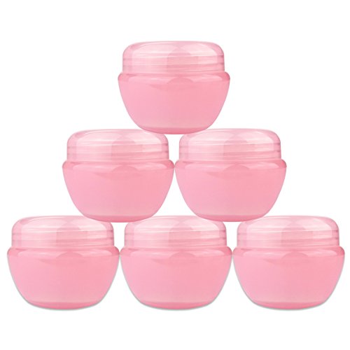 Beauticom 24 Pieces 50G/50ML Pink Frosted Container Jars with Inner Liner for Lotion, Toners, Lip Balms, Makeup Samples - BPA Free