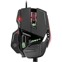 Mad Catz RAT8 Wired Optical USB LED RGB Mouse with 11 Programmable Buttons, Fully Customizable - Black