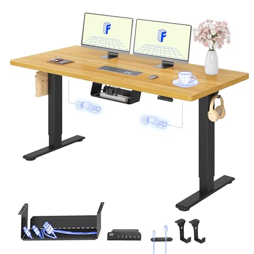 FLEXISPOT Höhenverstellbarer Schreibtisch elektrisch, Doppelmotor 160x80 cm
