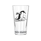 Corkology Gentoo Penguin Pint Glass, Clear