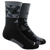 adidas Men's Energy Camo 2-Pack Crew Socks, Black/Onix/Night Grey, Large