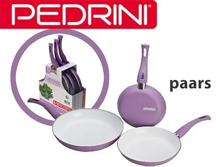 Pedrini ceramica 3 sartenes de púrpura