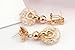 BAMOER 18K Rose Gold Plated Filigree Cubic Zirconia Round Halo Dangle Earrings for Women Girls CZ Jewelry