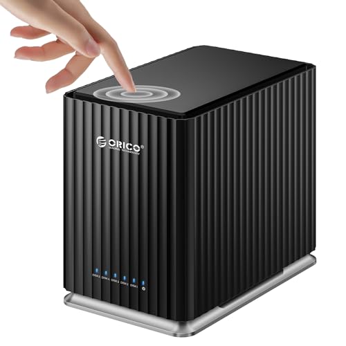 5 Bay Festplattengehäuse, USB 3.1 Typ-C Werkzeugloses Externes HDD-Gehäuse DAS mit 12V/10A Netzadapter für Persönliches Datenmanagement-9758C3