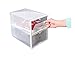 ITIDY Shoe-Boxes-Clear-Plastic,Shoe Box for Women and Men Size,Foldable Stackable Shoe Container,Closet Shelf Shoe Organizer,4pk,Large Size,Clear with White Frame