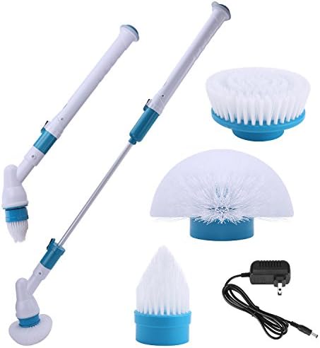Power Spin Scrubber Automatic Cleaning Brush with 3 Brush Heads & Extension Handle for Bathroom Kitchen Bathtub Floor Tiled Car