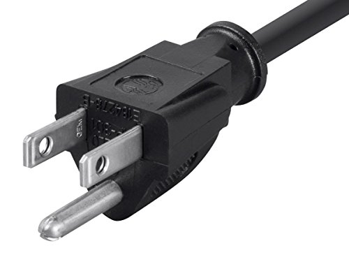 1ft (0.3M) 18AWG (Power Extension Cord) Power Extension Cable 1 Feet (0.3 Meters) 3 Conductor (NEMA 5-15P to NEMA 5-15R) 10 Amp Power Cable CNE01914 (5 Pack) - Thumbnail 2