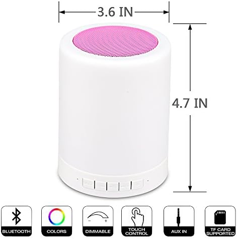 Touch Table Lamps, Color Changing Night Light LED Bedside Lamp, Portable Bluetooth Speaker LED Lamp