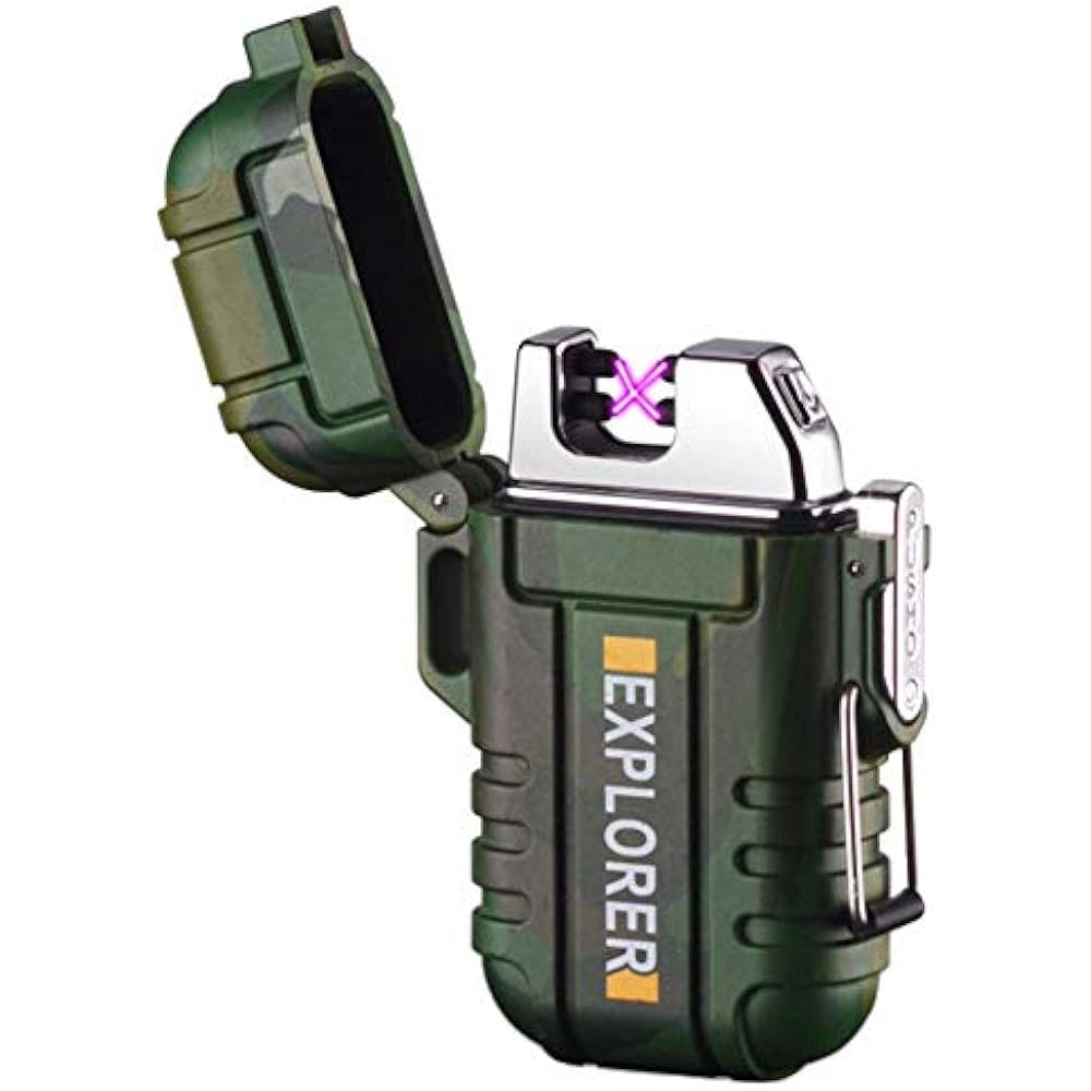 Waterproof Lighter Outdoor Windproof Dual Arc Electric Lighters USB For