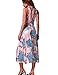 Women's Sleeveless Halter V Neck Split Backless Beach Wear Prom Party Boho Floral Print Flowy Maxi Shift Casual Dress