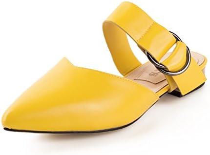 Mavirs Women's Fashion Backless Flat Sandals Pointed Toe Slip On Dress Slide Mule Shoes