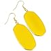 SUNYIK Women's Yellow Crystal Glass Oval Dangle Earrings Gold Plated