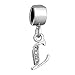 CharmSStory Alphabet Beads L Letter Spacer Beads Dangle Clear Synthetic Crystal Charm for Bracelets