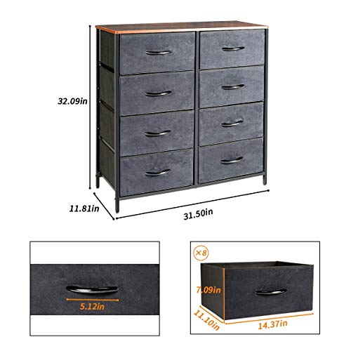 Kamiler Dresser with 8 Drawers, Wide Chests of Drawers,Tall Storage