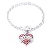 JGFinds DIABETIC Awareness Alert Charm Womens Bracelet, 9 Silver Tone (Red Rhinestones)