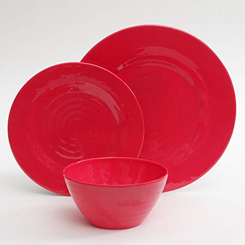 image for Gibson Home 107279.12 Brist 12 Piece Melamine Dinnerware (Set of 4), A