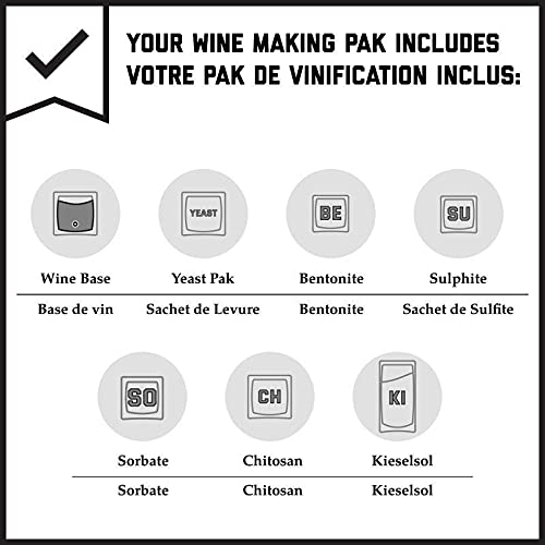 ABC Cork Co Wine Making Kit 6 Gallon Wine Kit Premium Ingredients for DIY Wine Making, Makes