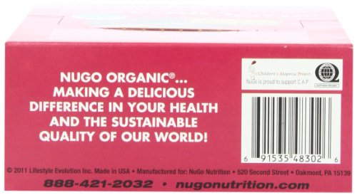 NuGo Organic 10g Vegan Protein Gluten Free 190 Calorie Count, Dark Chocolate Pomegranate, 21.12 Ounce, (Pack of 12)