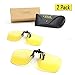 Cyxus (2 Pack) Blue Light Filter Clip-on Computer Reading Glasses, UV Blocking Anti Eye Strain Unisex Eyewear 1 Standard Size and 1 Large Size Yellow Lens Set