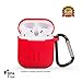 Airpods Case Airpod Accessories Case Airpods Protective Silicone Case for Apple Airpod Charging Case with Anti-lost Strap and Carabiner, Premium Quality Water-proof Shock-proof Case for Apple AirPods