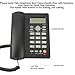 Desktop Corded Telephone with Caller Number Display, DTMF/FSK Dual System, Wired Landline Phone for Home/Hotel/Office, Adjustable Volume, Real Time Date&Week Display, Adjustable LCD Brightness