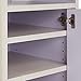 Oklahoma Sound Premium Plus Steel Wheeled AV Presentation Cart with Storage Cabinet, Wire Management Grommets, and 6 Outlet Power Strip, Ivory/Black