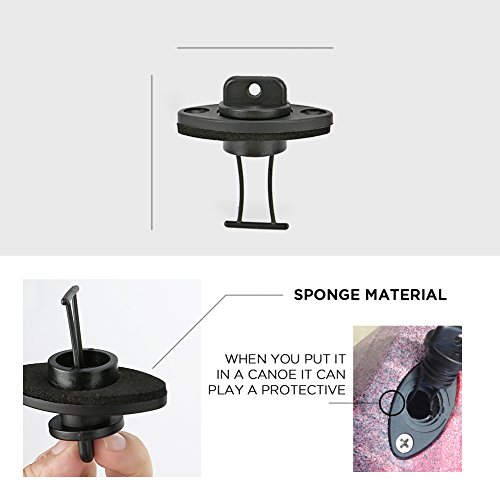 Tearcam Kayak Drain Plug, 2 PCS Plastic Kayak Dinghy Canoe Boat Hull Thread Drain Plugs with Screws Kayak Accessories
