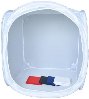 Photography Lighting Ten, Ruittos 32inch Large Photography Light Box Diffuser Soft Box with 4 Color Backgrounds for Product Shot, Jelwery Shoes Toys