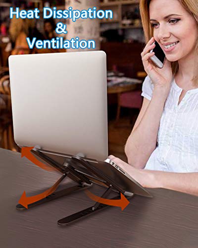 aifulo Laptop Stand, Adjustable Notebook Stand, Portable Foldable Cooling Desktop Laptop Holder Riser Mount Compatible with Laptop, Notebook Computer, Tablet, Kindle