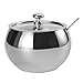 HardNok Stainless Steel Sugar Bowl with Glass Lid and Spoon