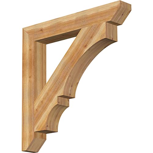 6"W x 44"D x 44"H Balboa Slat Rough Sawn Bracket, Western Red Cedar