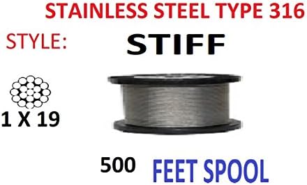 Assembly Deck Staircase Railing System Kit for 1/8" Cable Swage Stud End Fitting Crimper Cutter Stainless Steel Type 316 Marine Grade (1/8" 1X19 CABLE 500 FEET)