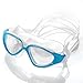 HiCool Pro Swimming Goggle Mask with Anti-Fog and UV Protection Mirrored lenses for Adult Man and Woman (Blue/Clear)