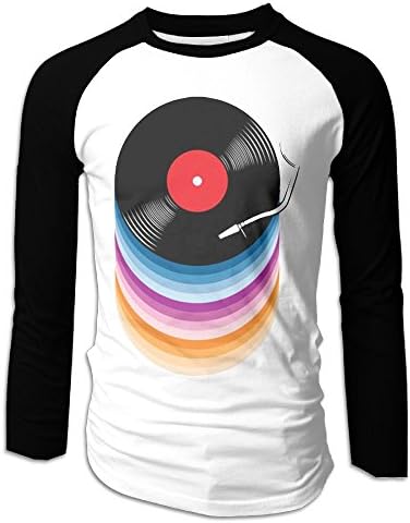 SuperBlu Rainbow Color Viny Men Long Sleeve Raglan T Shirt Black L