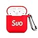 Ztowoto Airpods Case Airpods Accessories Protective Silicone Cover and Skin with Carabiner and Airpods Staps for Apple Airpods Charging Case (Red-2)