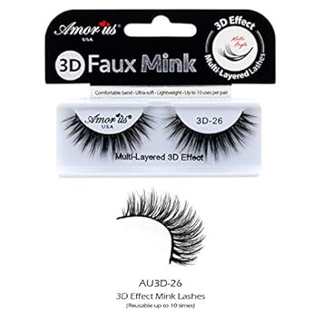 Amazon Com 1 Amor Us 3d Effect Faux Mink False Eyelashes Multi Layered Pick Your 1 Type Type Au3d 26 Beauty