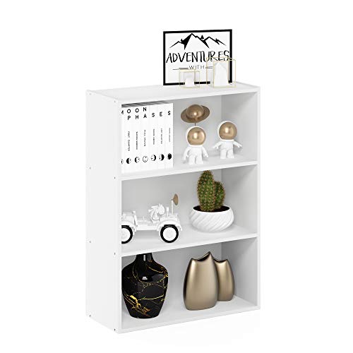Furinno Pasir 3-Tier Open Shelf, White Plain