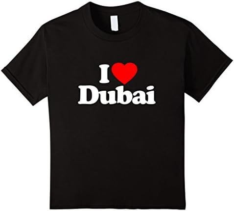 Kids I Love Heart Dubai UAE United Arab Emirates Funny T-Shirt 12 Black
