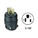 Leviton 515PR 6 Pack Rubber Back 3Wire 2 Pole Straight Blade Ground Plug
