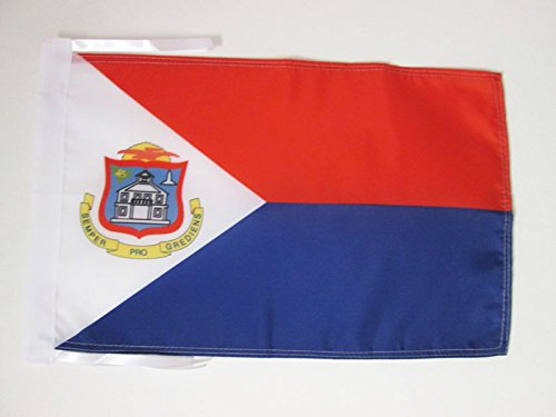 Sint Maarten Flag 18'' x 12'' cords - Saint Martin SMALL flags 30 x 45cm - Banner 18x12 in - AZ FLAG
